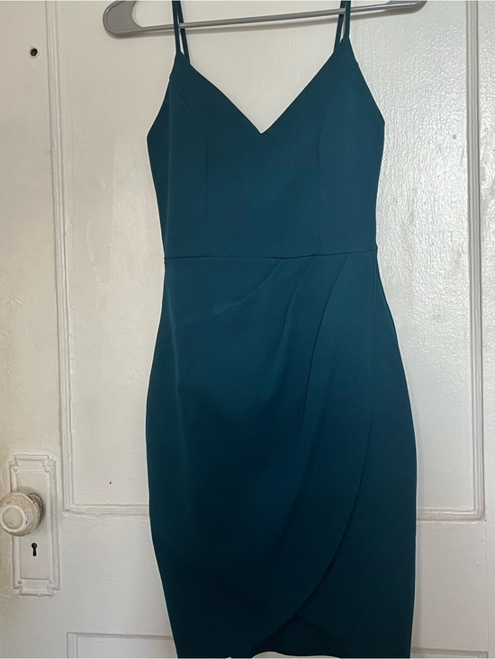Lulus Dresses & Skirts - Lulu's Teal Wrap-Front Mini Dress